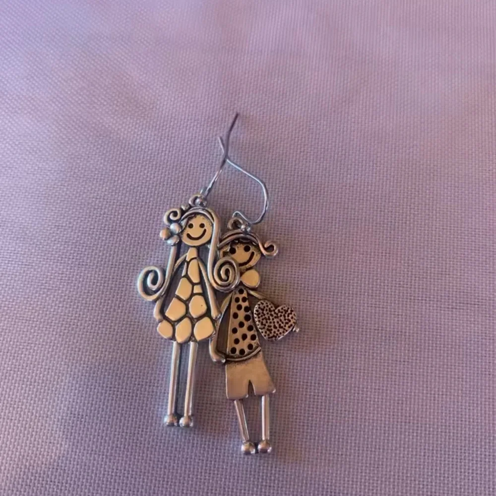 Whimsical Boy & Girl Dangle Earrings – Cute Couple Design - Picture 9 of 11